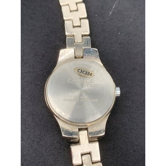 Carriage Ladies WR 30M Analog Watch 7" Sliver Tone Metal NEW Battery - Picture 4 of 4